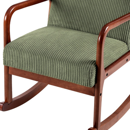 Artiss Rocking Armchair Nursing Chair Corduroy Green.