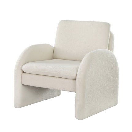 Artiss Armchair Accent Chair Lounge Tub Sofa Couch Curved Arm Seat Boucle White.