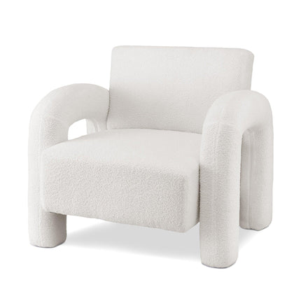 Artiss Armchair Accent Chair Lounge Sofa Couch Curved Seat Boucle White.