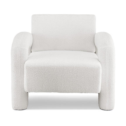 Artiss Armchair Accent Chair Lounge Sofa Couch Curved Seat Boucle White.