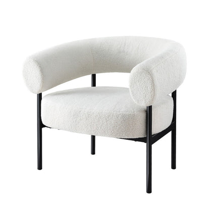 Artiss Armchair Accent Chair Curved Boucle White.