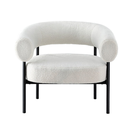 Artiss Armchair Accent Chair Curved Boucle White.