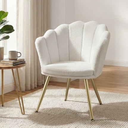 Artiss Armchair Teddy Fleece White Callista.