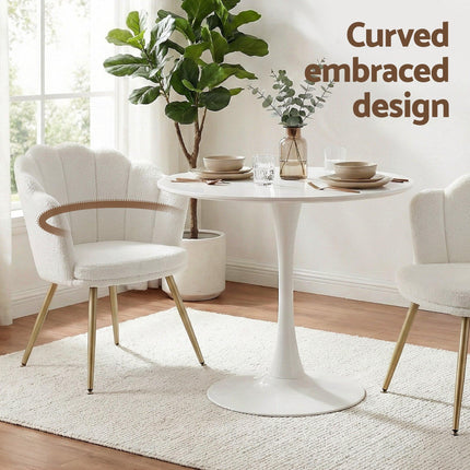 Artiss Armchair Teddy Fleece White Callista.