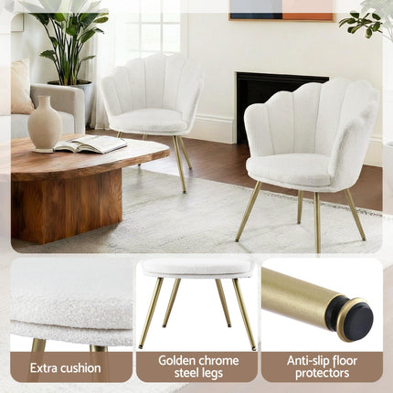 Artiss Armchair Teddy Fleece White Callista.