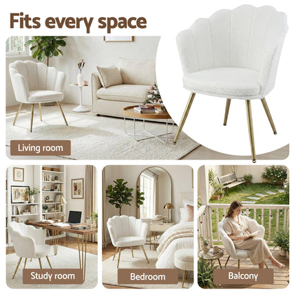 Artiss Armchair Teddy Fleece White Callista.