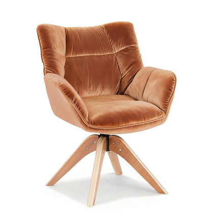 Artiss Swivel Chair Armchair Nursing Velvet Brown.