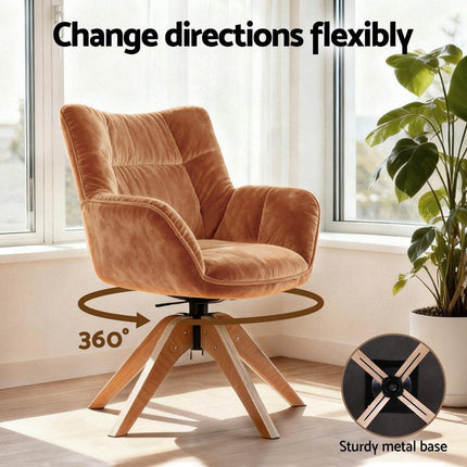 Artiss Swivel Chair Armchair Nursing Velvet Brown.