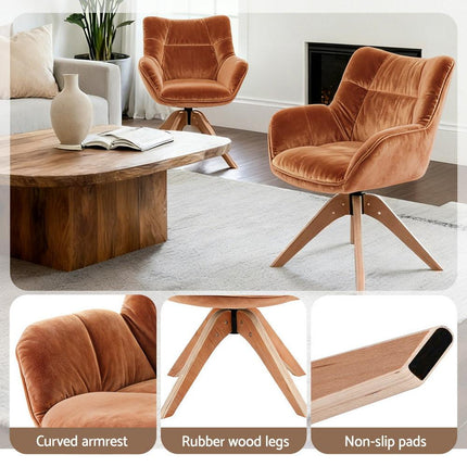 Artiss Swivel Chair Armchair Nursing Velvet Brown.