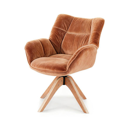 Artiss Swivel Chair Armchair Nursing Velvet Brown.