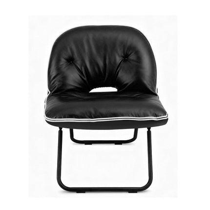 Artiss Foldable Chair 2-In-1 Armchair Lounge Chair Portable Black.