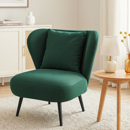 Artiss Armchair Accent Chair Lounge Tub Sofa Couch Corduroy Velvet Green.