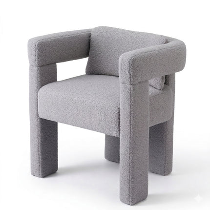 Artiss Armchair Accent Chair Lounge Sofa Couch Boucle Fabric Grey.