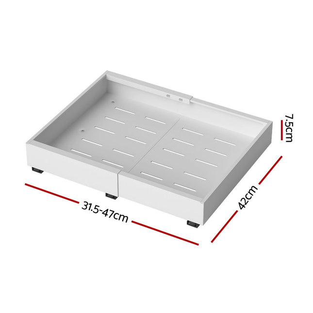 Artiss 2 Pack Pull Out Drawers for Cabinets Expandable Cabinet Organizer White.