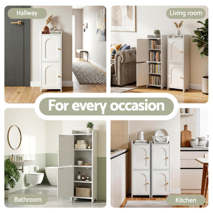 Artiss Bathroom Storage Cabinet 2-Tier Slim Toilet Organizer Adjustable White.