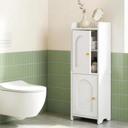 Artiss Bathroom Storage Cabinet 2-Tier Slim Toilet Organizer Adjustable White.