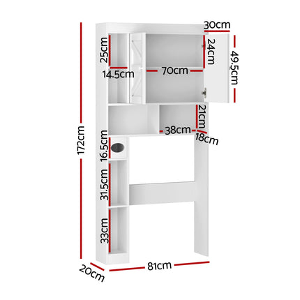 Artiss Bathroom Storage Cabinet Over The Toilet Organiser Laundry Shelf Holder.