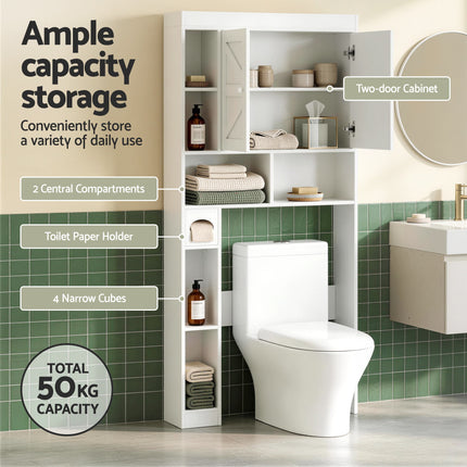 Artiss Bathroom Storage Cabinet Over The Toilet Organiser Laundry Shelf Holder.