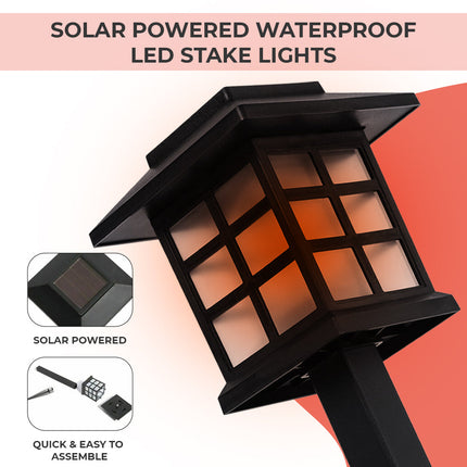 Dimnezz Solar Powered Waterproof LED Stake Lights.