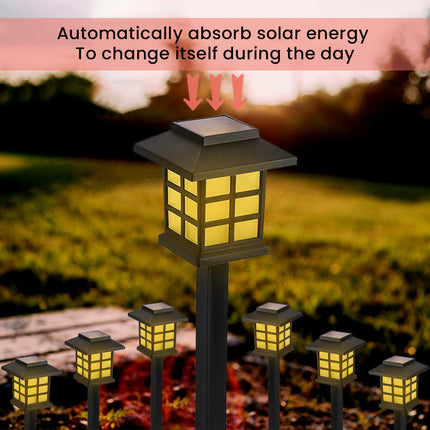 Dimnezz Solar Powered Waterproof LED Stake Lights.