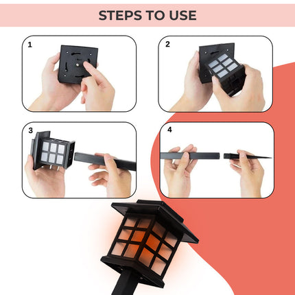 Dimnezz Solar Powered Waterproof LED Stake Lights.