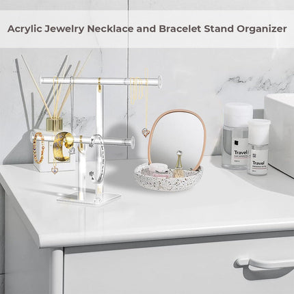 Fashyni Acrylic Jewelry Necklace and Bracelet Stand Organizer.