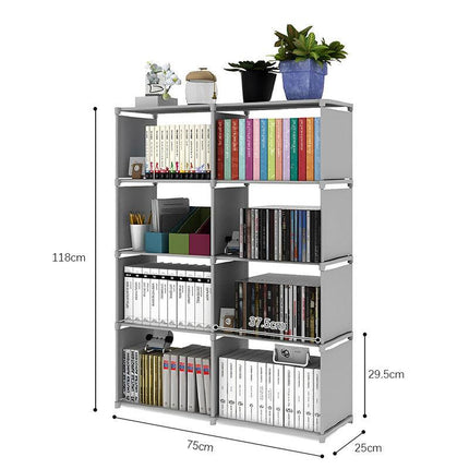 Hivvago 8 Grid Storage Rack Bookshelf Organizer Lightweight Durable Shelf.