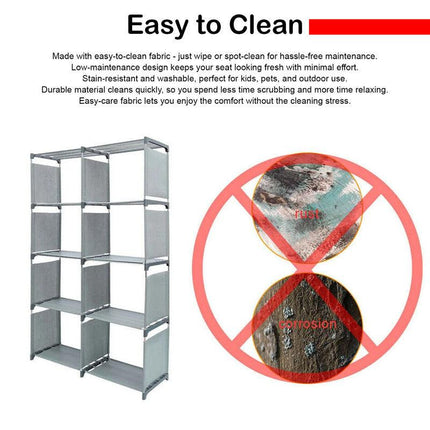 Hivvago 8 Grid Storage Rack Bookshelf Organizer Lightweight Durable Shelf.