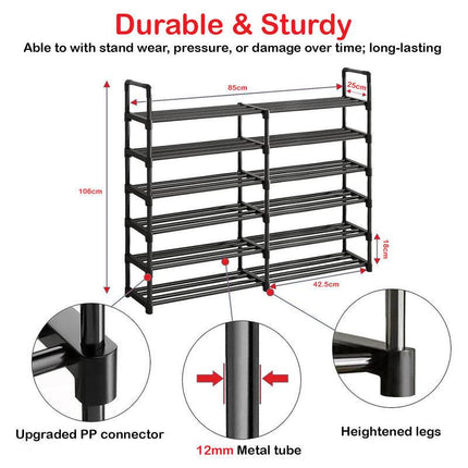 Hivvago 6 Tiers Shoe Rack Storage Organizer Shelf Adjustable Space Saver.