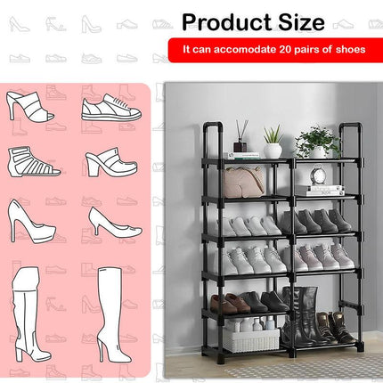 Hivvago 6 Tiers Shoe Rack Storage Organizer Shelf Adjustable Space Saver.