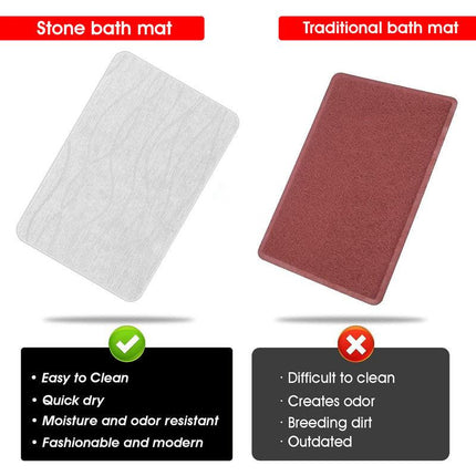 Hivvago Diatomaceous Earth Stone Bath Mat Fast Drying Non Slip Bathroom Mat.