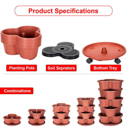 Hivvago 5-Tier Vertical Garden Planter – Stackable Indoor/Outdoor Pot with Base.