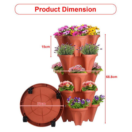 Hivvago 5-Tier Vertical Garden Planter – Stackable Indoor/Outdoor Pot with Wheel Base.