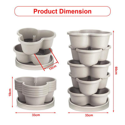 Hivvago 5-Tier Vertical Garden Planter – Stackable Indoor/Outdoor Pot with Base.