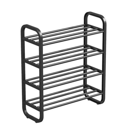 Hivvago 4-Layer Shoe Rack – Compact Steel Frame Organizer for Entryway, Black.