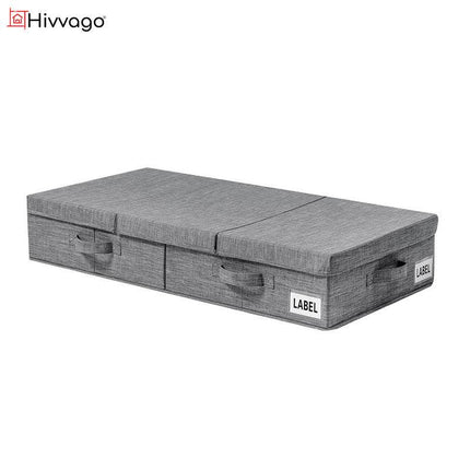 Hivvago Underbed Storage Container – Foldable Box with Lids & Label Pocket.