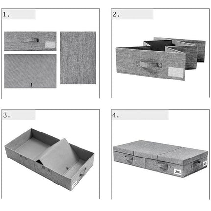 Hivvago Underbed Storage Container – Foldable Box with Lids & Label Pocket.