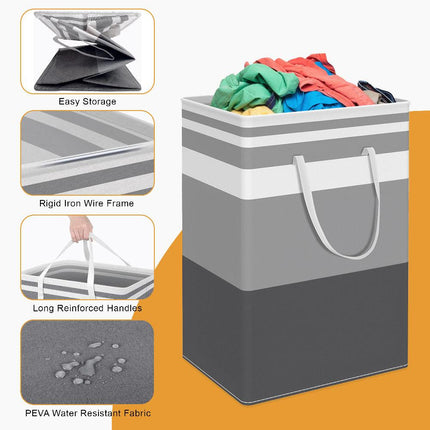 Hivvago 2-Pack Large Waterproof Laundry Baskets with Handles.