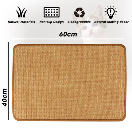 PupLily Natural Sisal Cat Scratch Mat, 40 X 60 CM.
