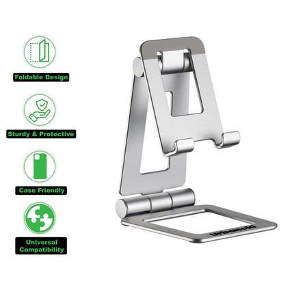 Urbanoki Portable Phone Tablet Stand Dual Folding Desk Travel Cradle Dock.