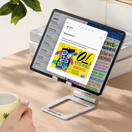 Urbanoki Portable Phone Tablet Stand Dual Folding Desk Travel Cradle Dock.