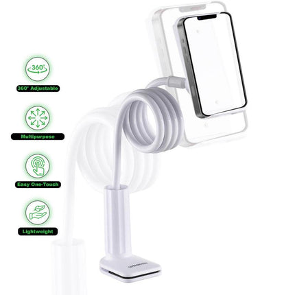 Urbanoki Gooseneck Phone Holder Flexible Clamp Mount for Bed Desk.