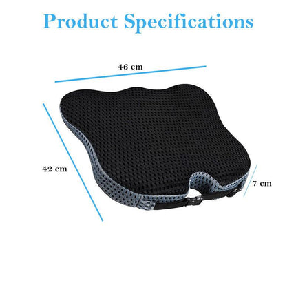 Vagooz Car Wedge Seat Cushion – Memory Foam Booster with Non-Slip Base, Black.