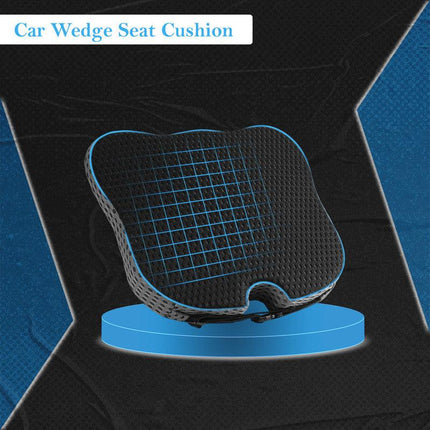 Vagooz Car Wedge Seat Cushion – Memory Foam Booster with Non-Slip Base, Black.