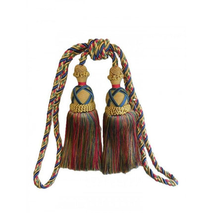Multi Coloured Double Tassel Curtain Tieback.