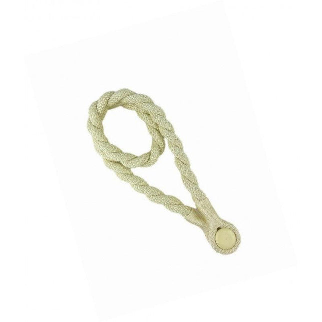 Magnetic weaved rope tieback Cream.
