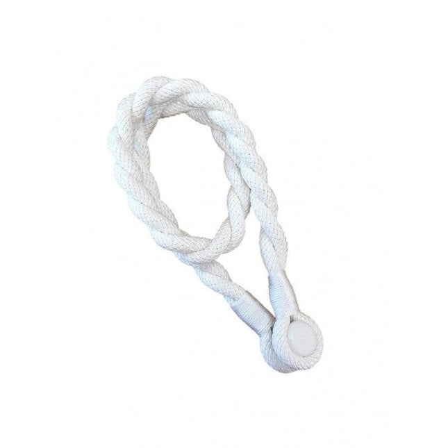 Magnetic weaved rope tieback Off White.