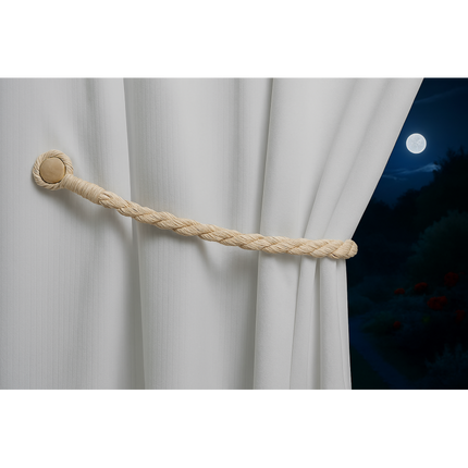 Magnetic weaved rope tieback Linen.