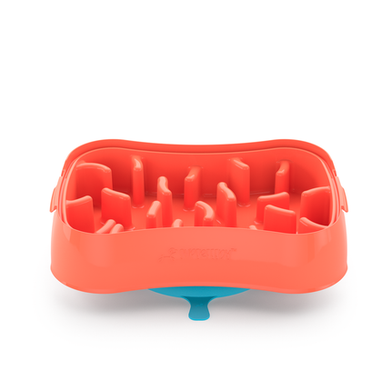 Marley Slowappy Slow Feeder  Bowl - Warm Ocean Red.