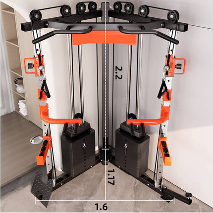 SmartFit C1 Max Multi Functional Cable Crossover Station 130kgs Pin Loaded Machine with attachment.